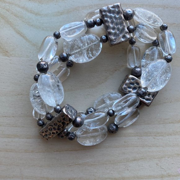 Silpada .925 Sterling Chunky Quartz Crystal Bracelet - Picture 2 of 3